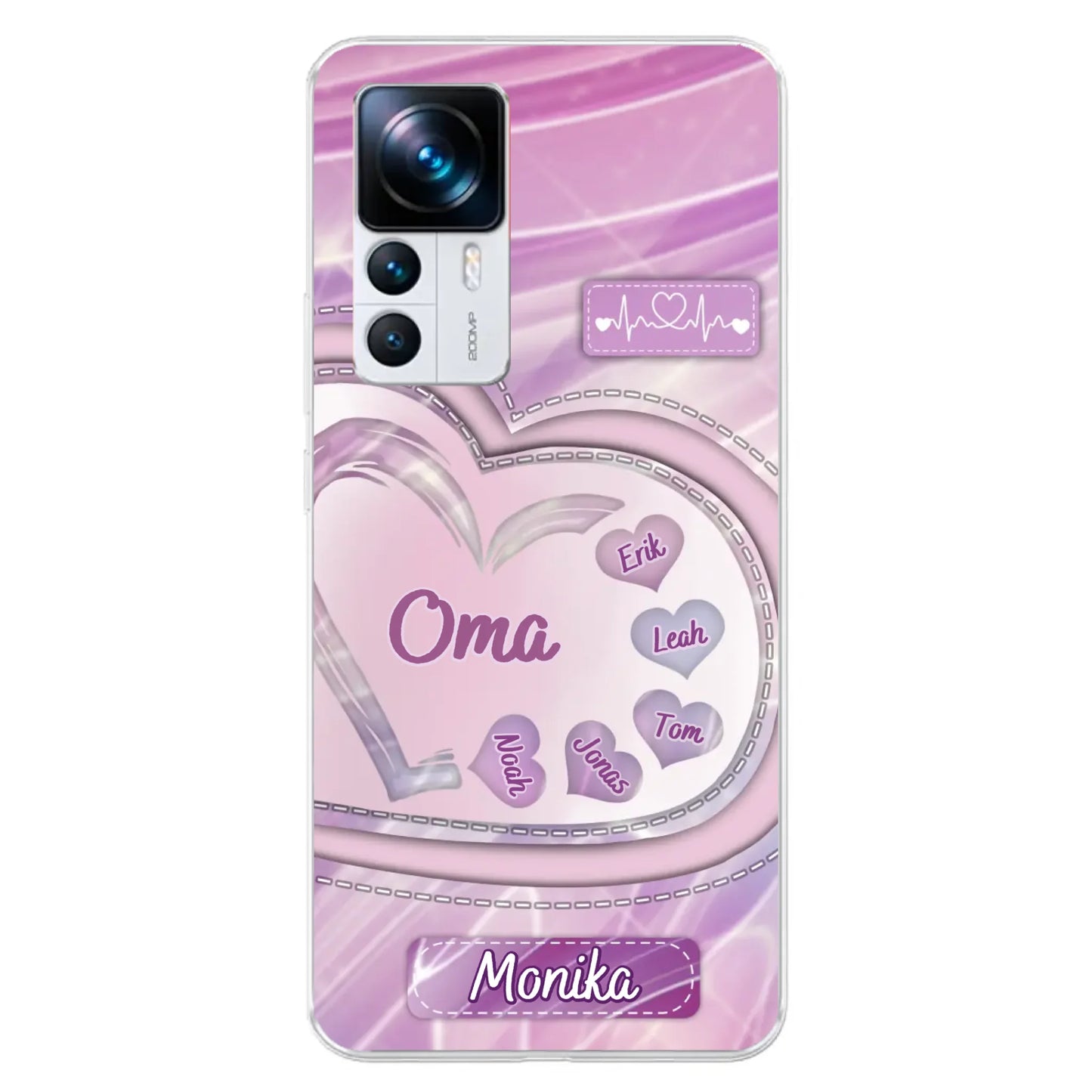 Glitzerherzen - Personalisierte Handyhülle