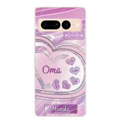 Glitzerherzen - Personalisierte Handyhülle