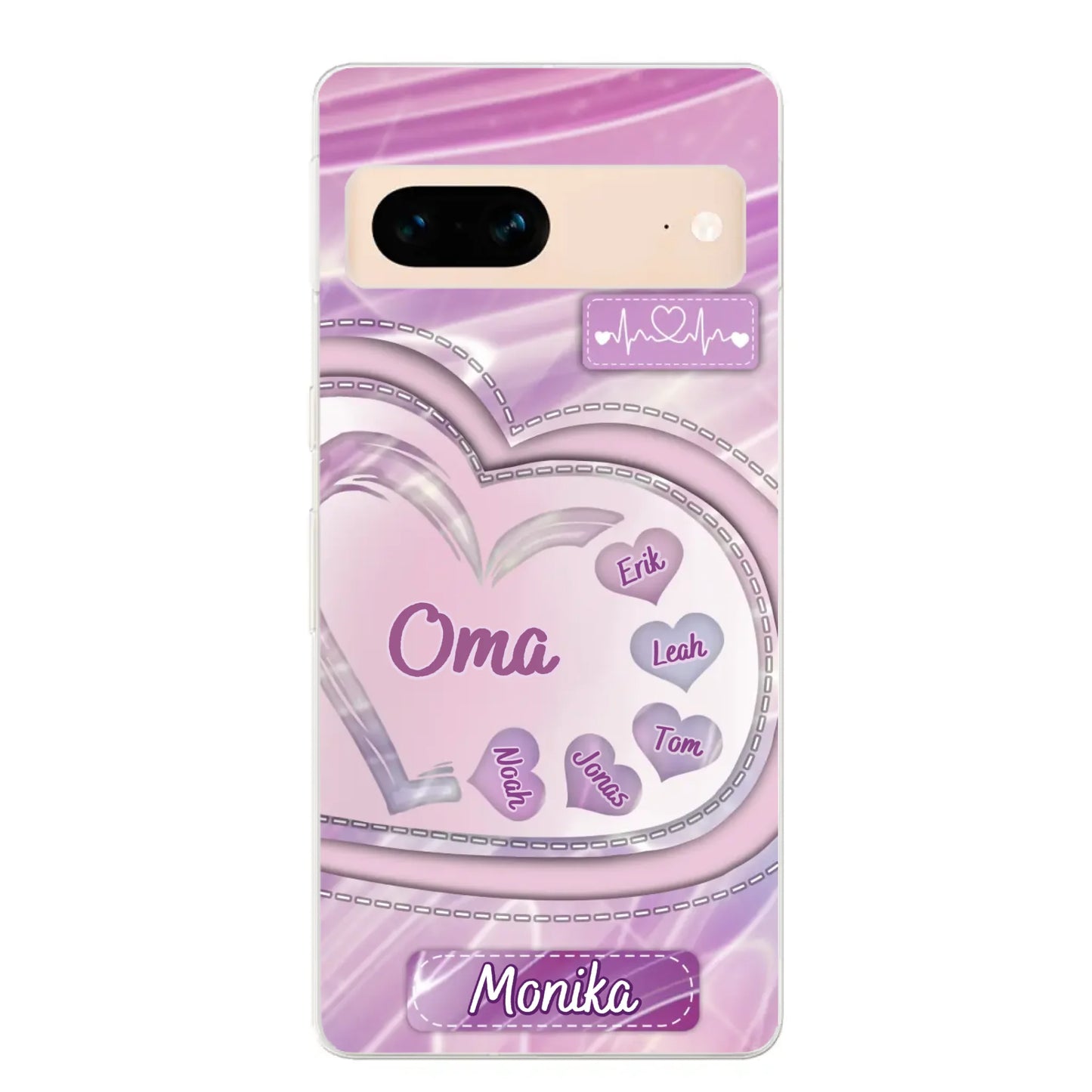 Glitzerherzen - Personalisierte Handyhülle