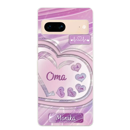 Glitzerherzen - Personalisierte Handyhülle