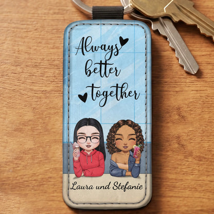 Büro Besties - Personalisierter Schlüsselanhänger aus Kunstleder