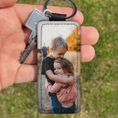 Dein Foto - Personalisierter Schlüsselanhänger aus Kunstleder