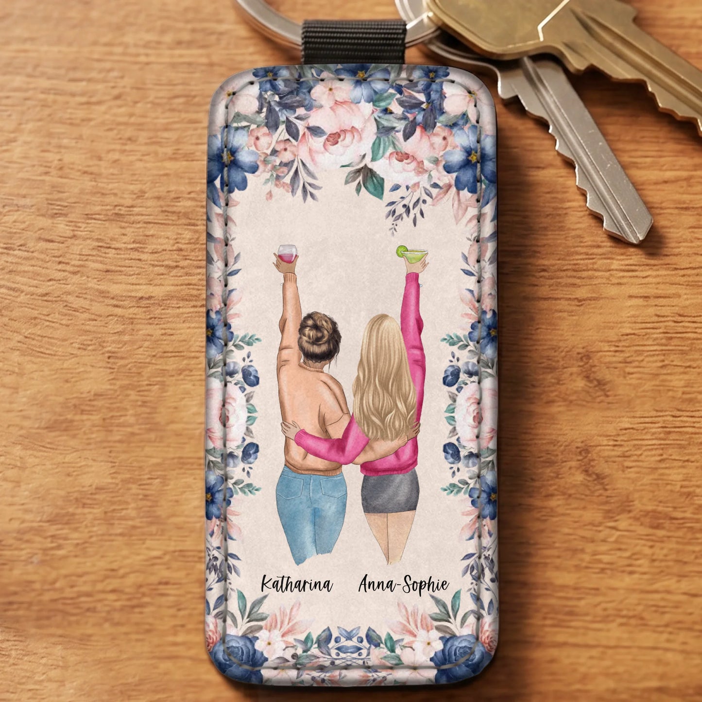 Best friends forever - Personalisierter Schlüsselanhänger aus Kunstleder