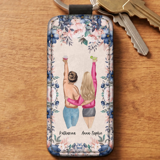 Best friends forever - Personalisierter Schlüsselanhänger aus Kunstleder