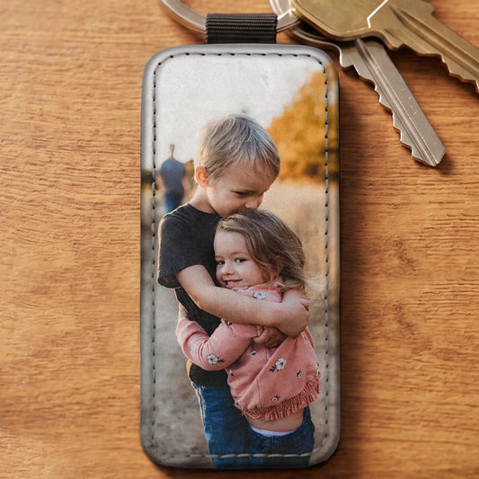 Dein Foto - Personalisierter Schlüsselanhänger aus Kunstleder