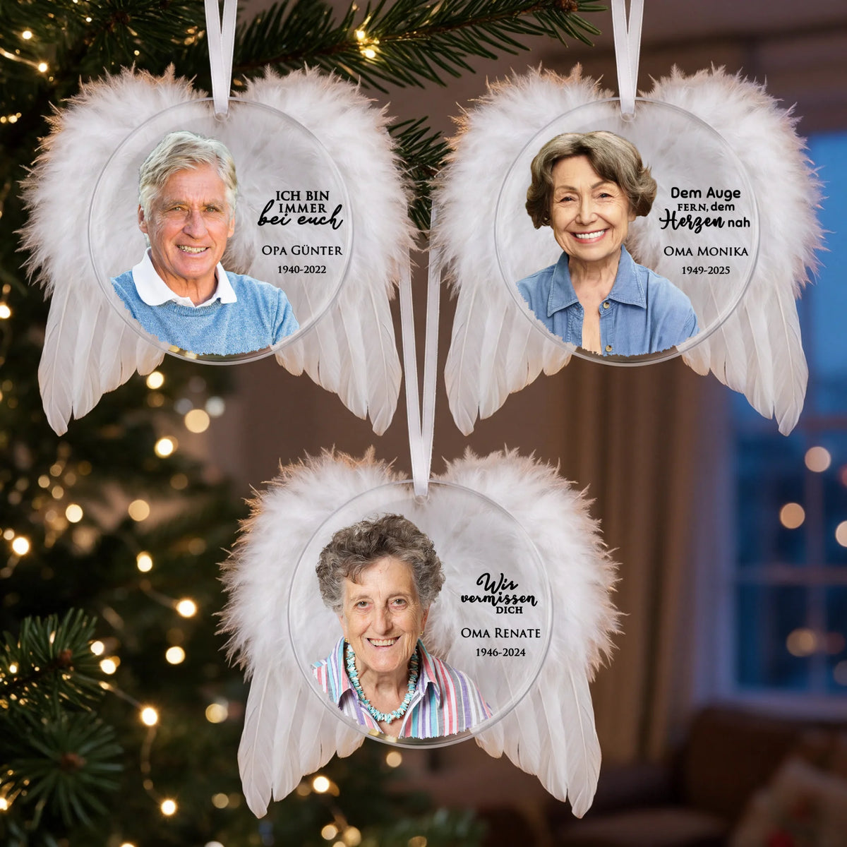 store angel wings ornament 3x