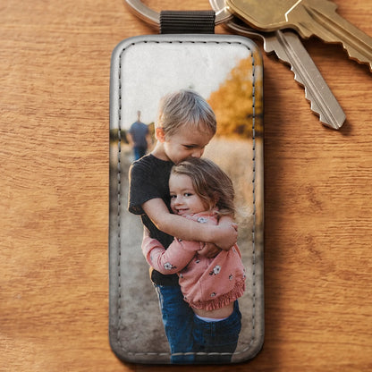 Dein Foto - Personalisierter Schlüsselanhänger aus Kunstleder