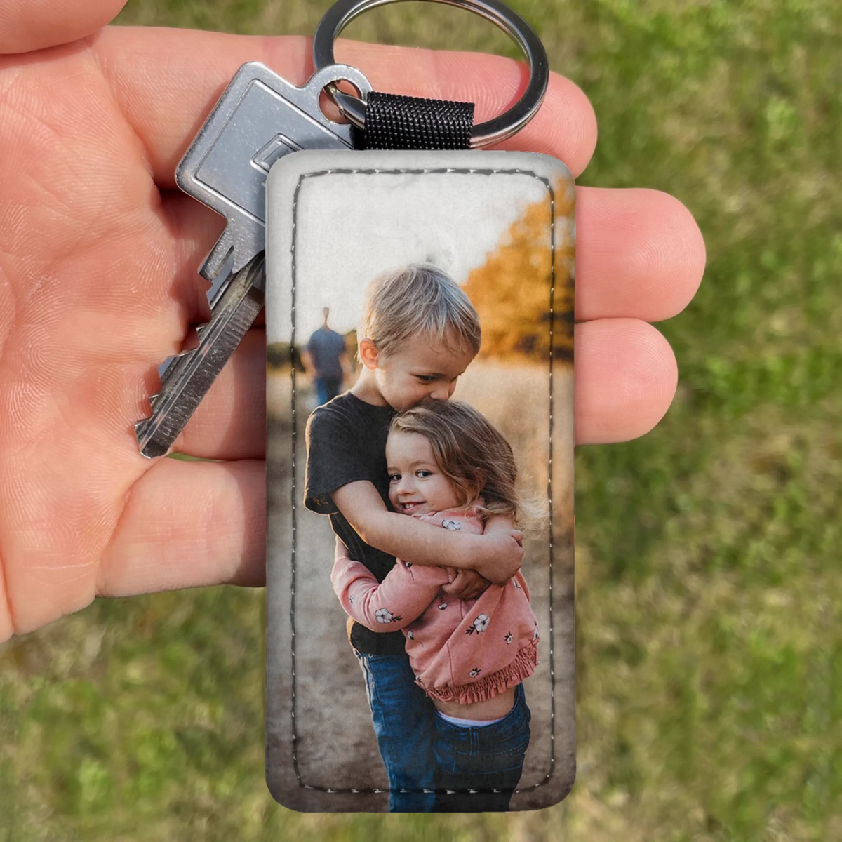 Dein Foto - Personalisierter Schlüsselanhänger aus Kunstleder