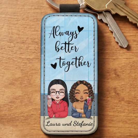 Büro Besties - Personalisierter Schlüsselanhänger aus Kunstleder