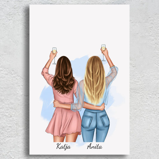 Best Friends - Personalisierte Leinwand