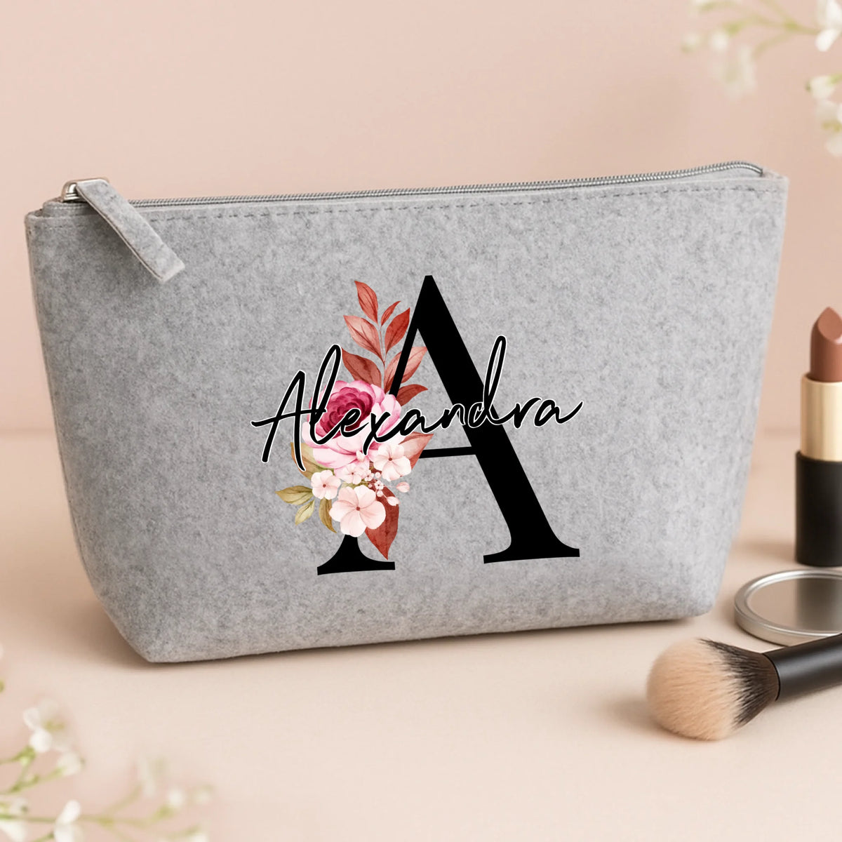 grey small cosmetic bag store