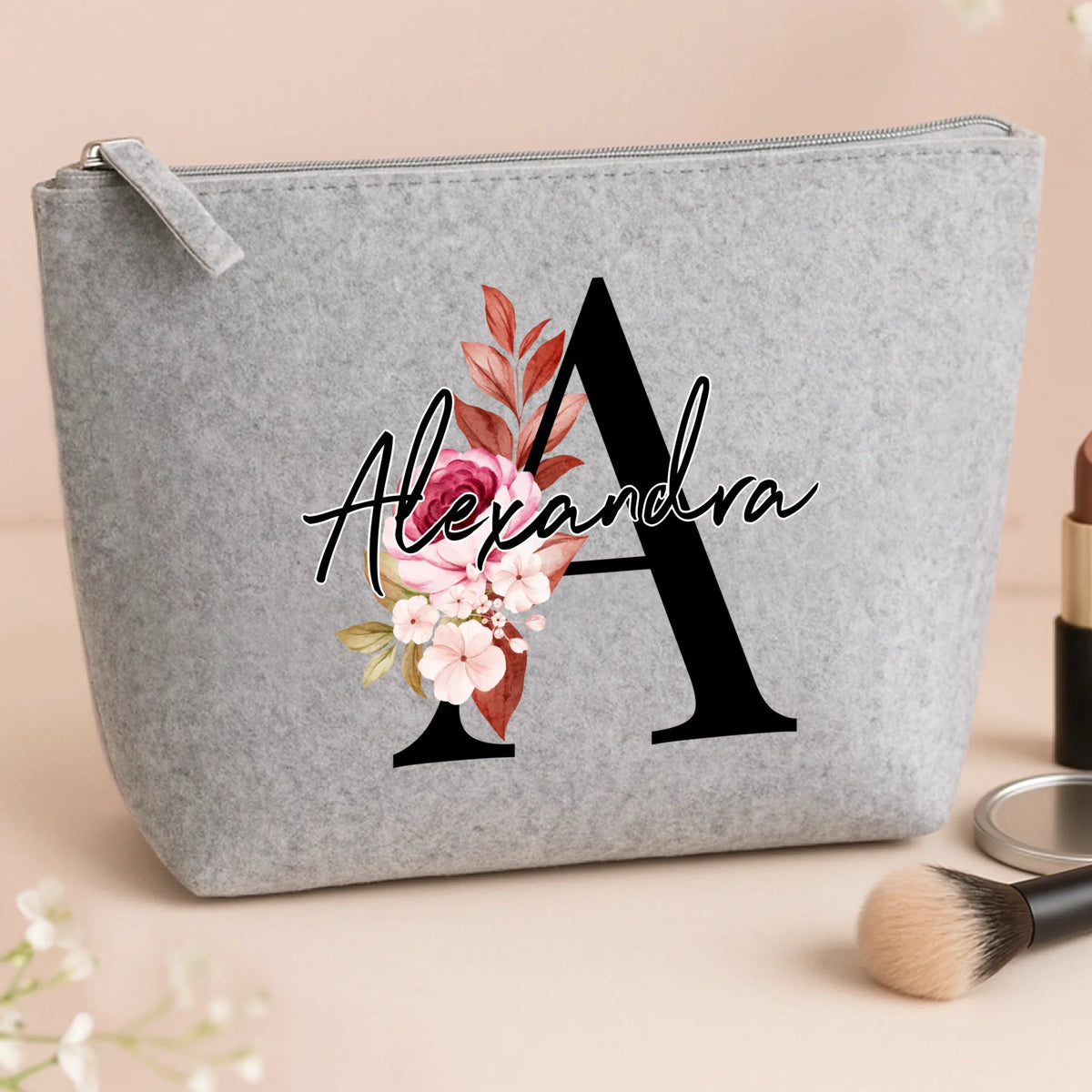 grey big cosmetic bag store