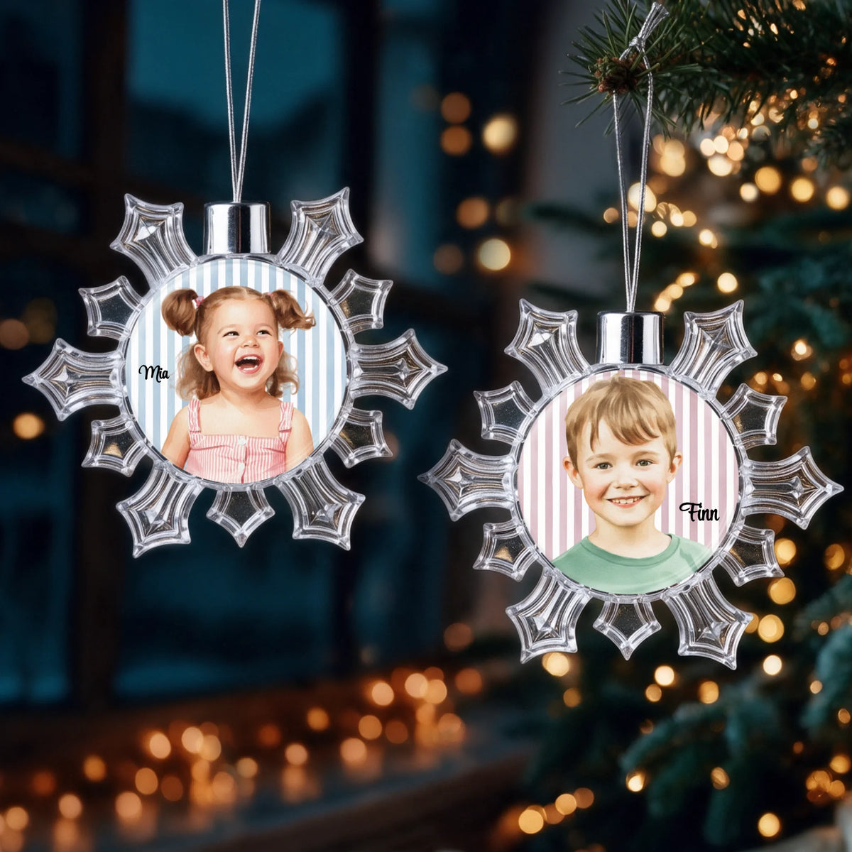 2x bundle store bauble  snowflake 57x57mm Printeers