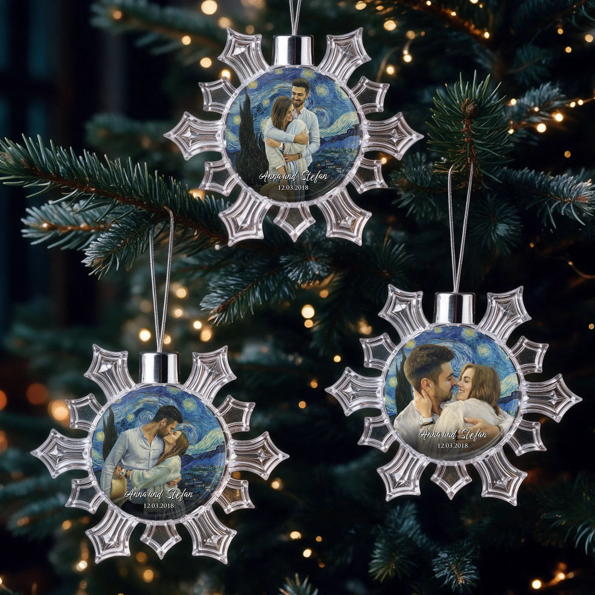 3x bundle store bauble  snowflake 57x57mm Printeers