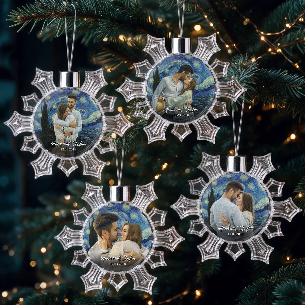 4x bundle store bauble  snowflake 57x57mm Printeers