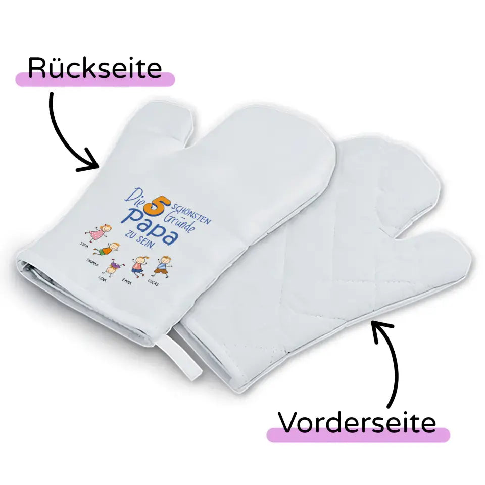 Die schönsten Gründe - Personalisierter Ofenhandschuh