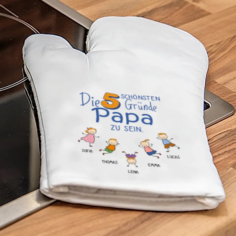 Die schönsten Gründe - Personalisierter Ofenhandschuh