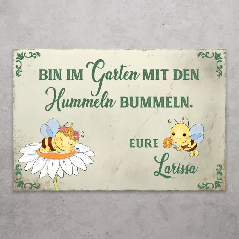 Hummeln - Personalisiertes Türschild