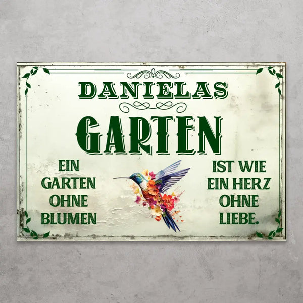 Gartenliebe - Personalisiertes Türschild
